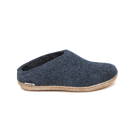 Glerups Open Heel -Denim Coloured with Leather Sole