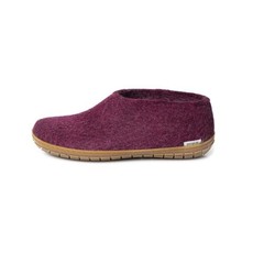 Glerups Shoe - Cranberry Coloured with Rubber Sole