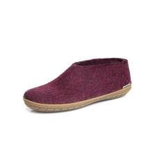 Glerups Shoe - Cranberry Coloured with Rubber Sole