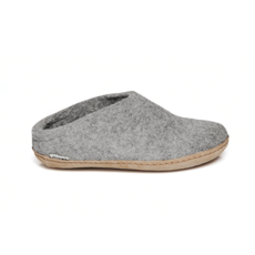 Glerups Open Heel -Grey Coloured with Leather Sole