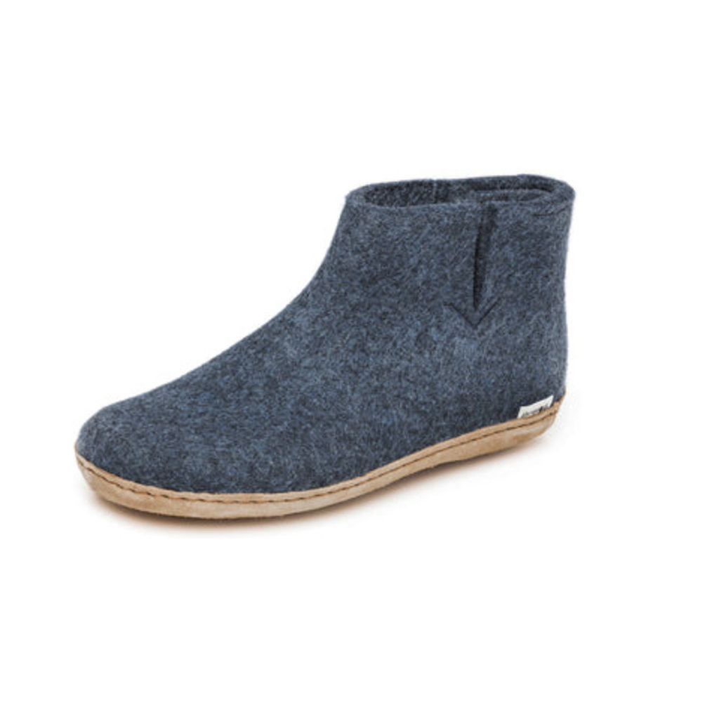 Glerups Boot - Denim Coloured with Leather Bottom