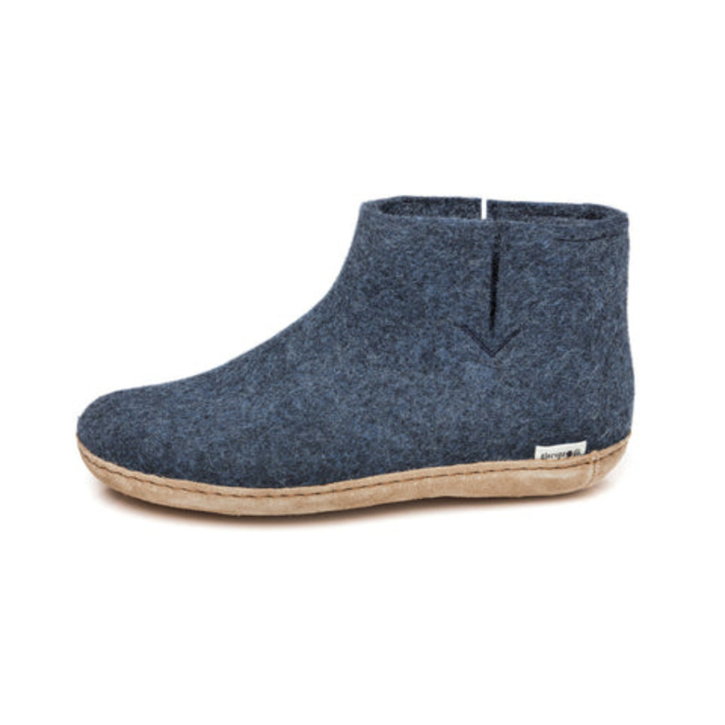 Glerups Boot - Denim Coloured with Leather Bottom