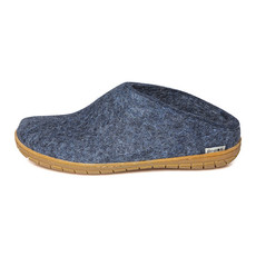 Glerups Open Heel - Denim Coloured with Rubber Sole