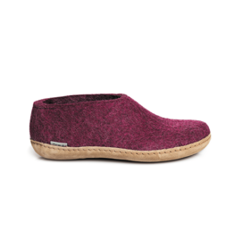 Glerups Shoe -  Cranberry Coloured with Leather Bottom
