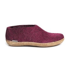 Glerups Shoe -  Cranberry Coloured with Leather Bottom