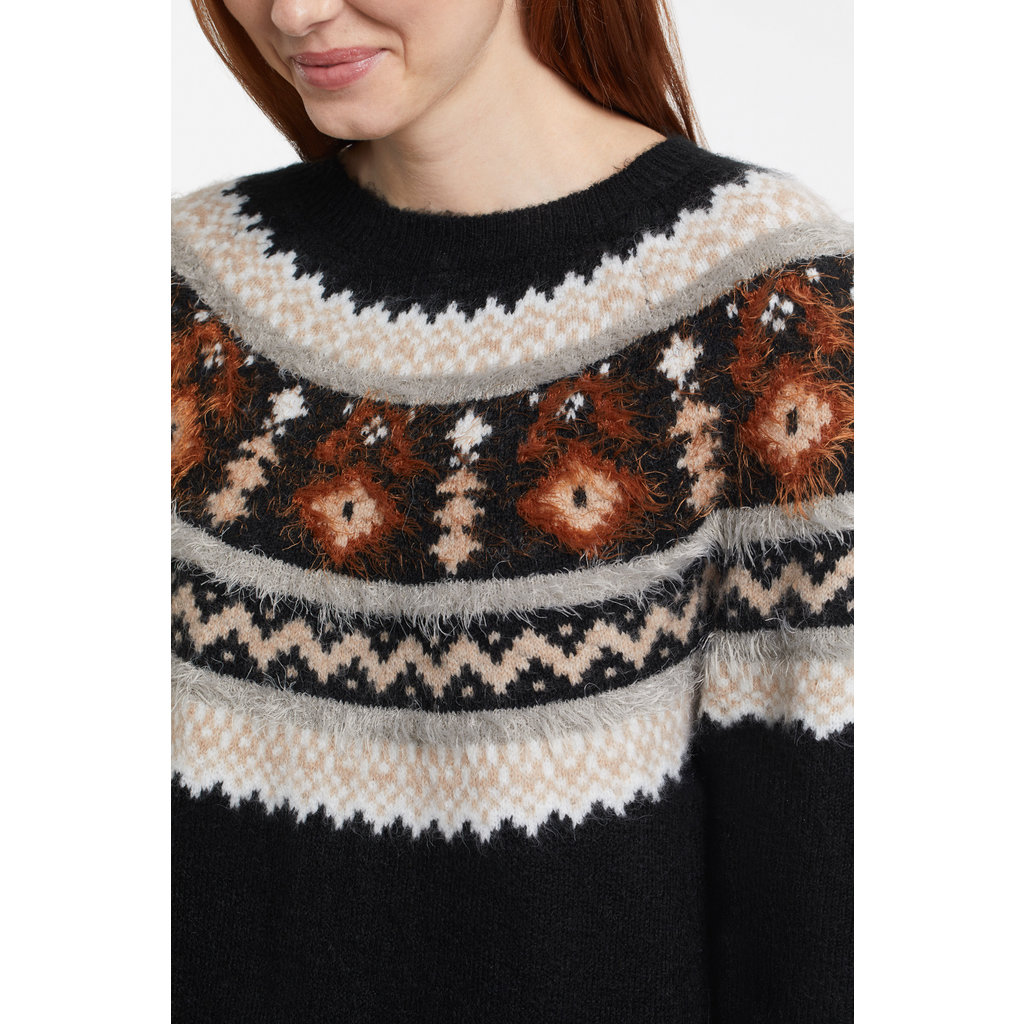 Tribal Long Sleeve Intarsia Sweater