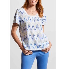 Tribal Flutter Sleeve U Neck Top