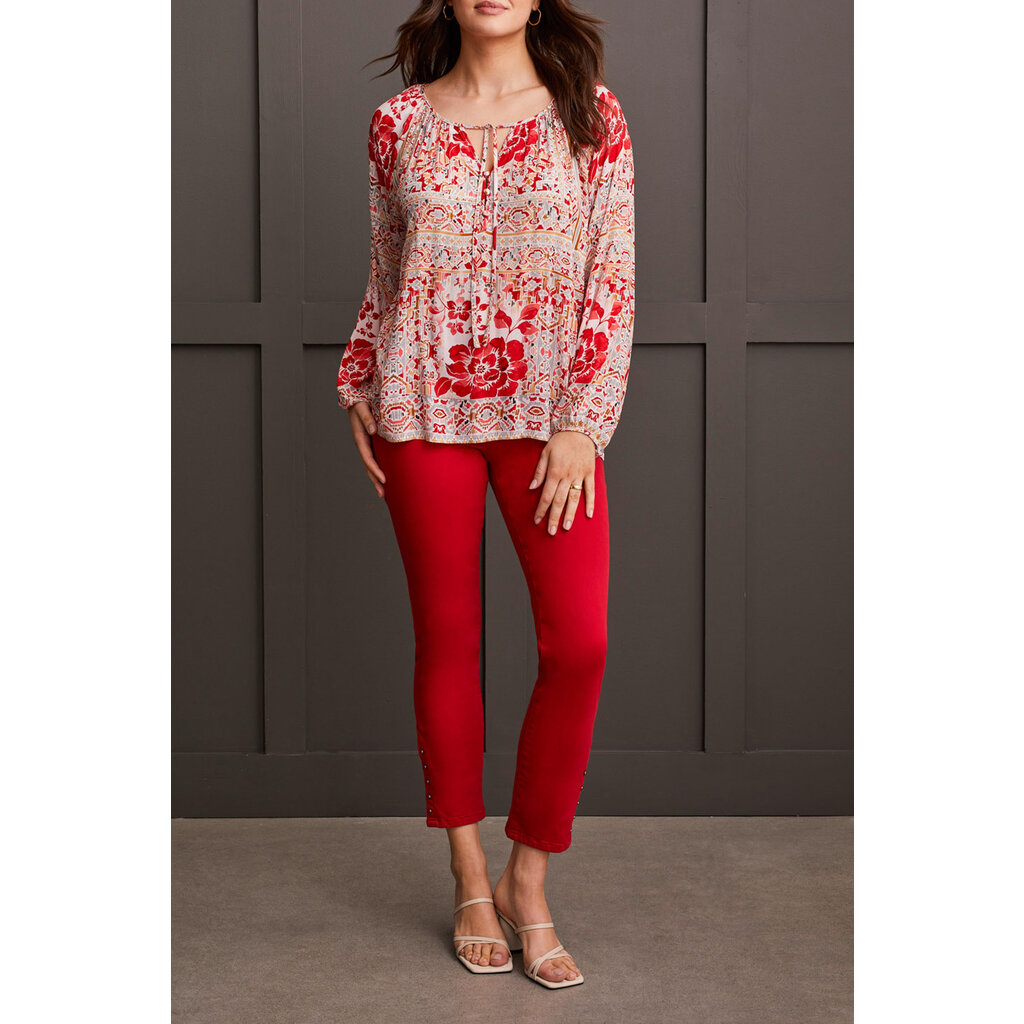 Tribal L/S Blouse w Tie - 1949o-8014-1034