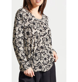 Tribal L/S U Neck Top w shirring 1873o-8001-0002