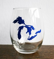 Tabletop City Bird Great Lakes Wine Glass (Dark Blue)