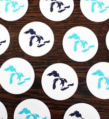 Tabletop City Bird Great Lakes Letterpress Coaster (Set of 16)