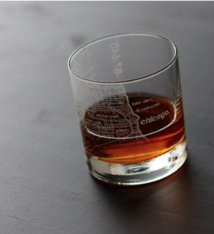 Tabletop City Bird Great Lakes Rocks Glass (Dark Blue)