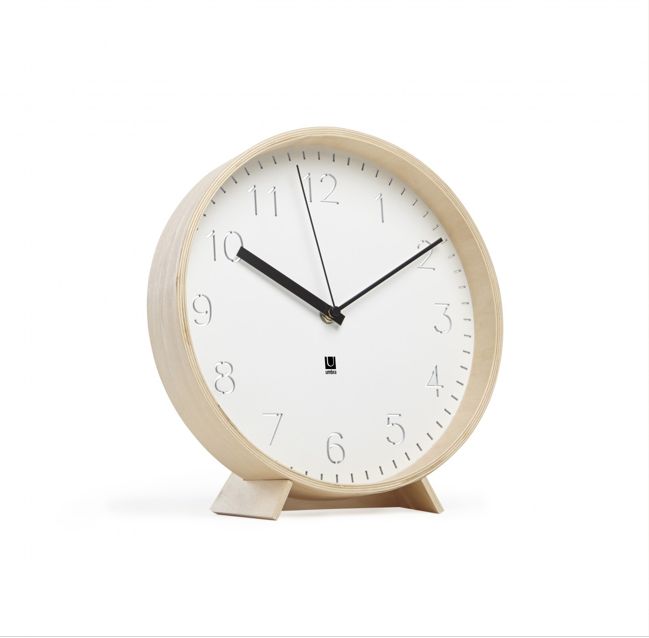 Home Accessories Umbra Rimwood Wall Clock 11" (White/Natural)