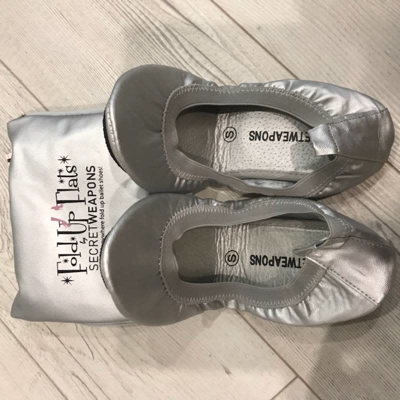 Secret Weapons Secret Weapons Fold Up Flats Silver Glitz