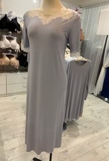 Annette Annette Manica A Gomito Long Dress Elbow Sleeve Ice/Panna 1837