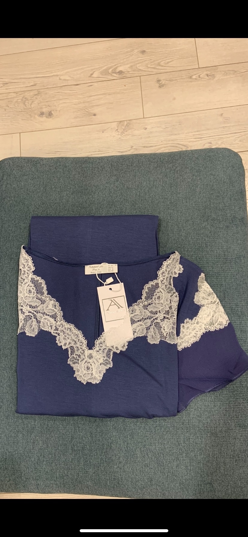 Annette Annette Canotta Maglia Short Sleeve Long Dress 1813 Blue/Panna