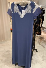 Annette Annette Canotta Maglia Short Sleeve Long Dress 1813 Blue/Panna