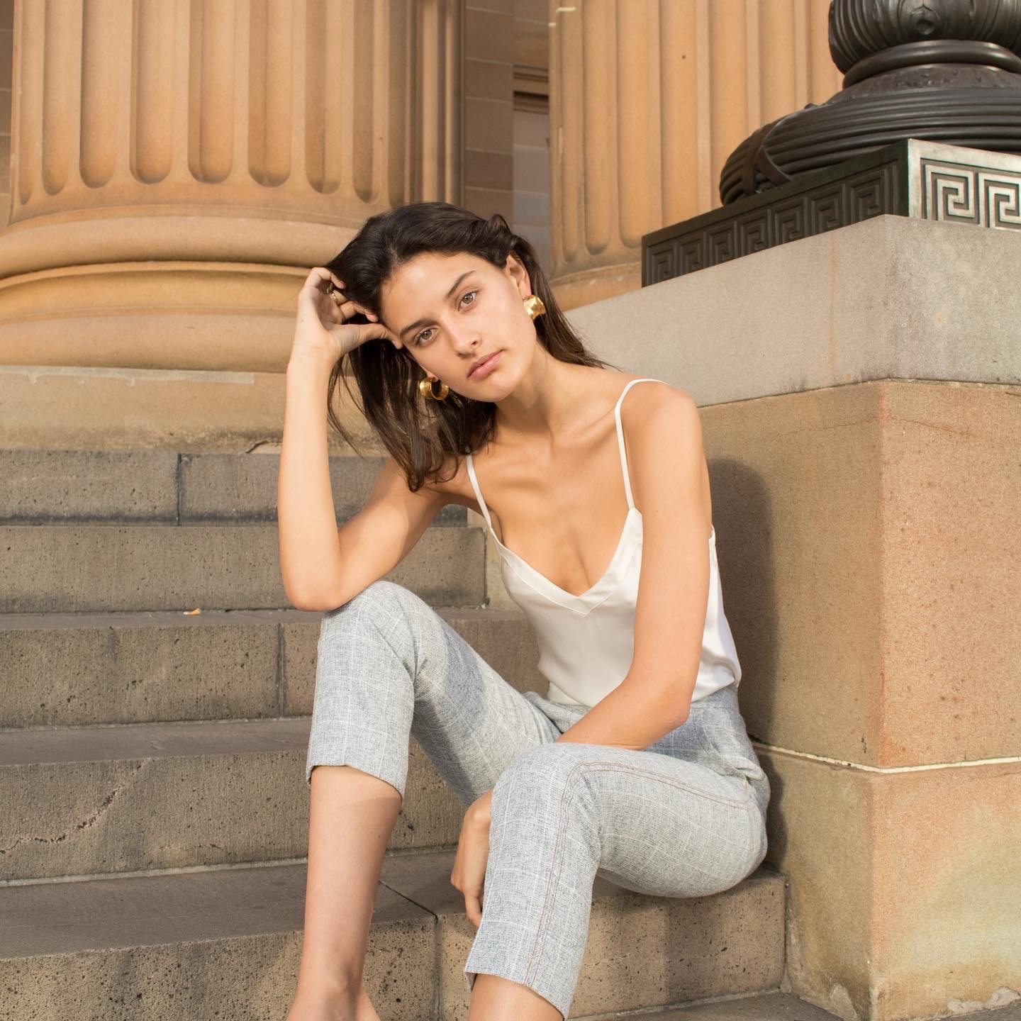 Ginia Ginia Plain Silk Cami 2143 - Creme