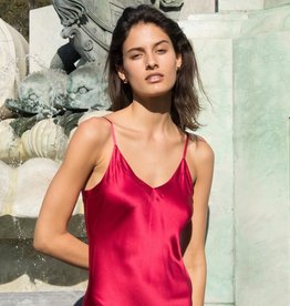 Ginia Ginia Silk Chemise V Neck 9616 Ruby
