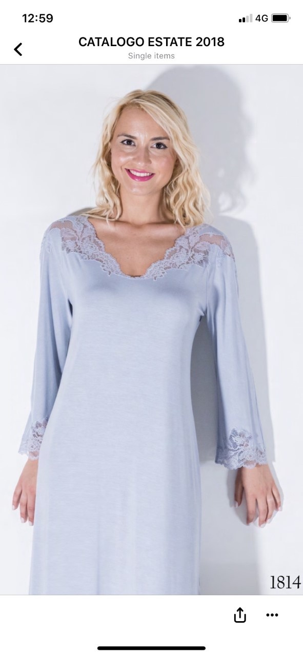 Annette Annette Maglia Long Dress 3/4 Sleeve Ice/Ice 1814