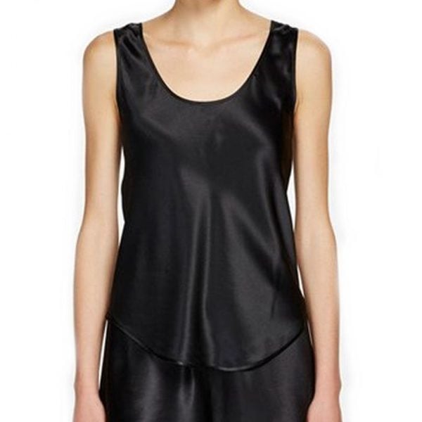 Ginia Ginia Pure Silk Singlet Thick Strap 2142 Black