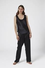 Ginia Ginia Pure Silk Singlet Thick Strap 2142 Black