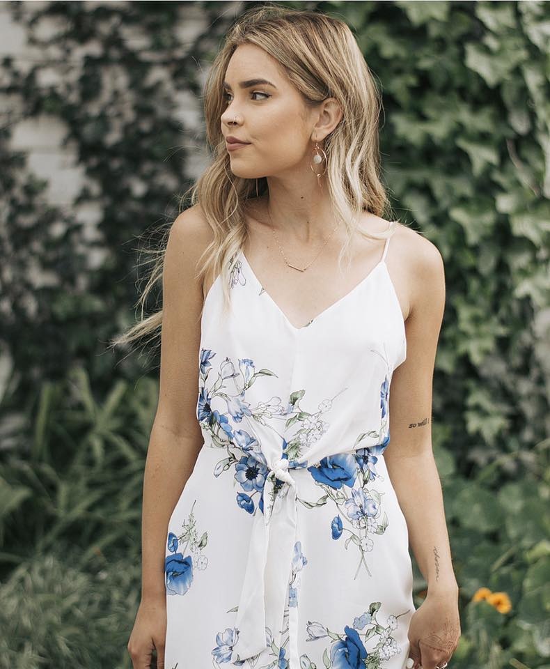 Ivory Floral Dress - Thelma & Thistle