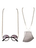 Round Wood Bead Mask/Glasses Disco Chain | Grey