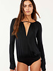 Intimately Free People Kaya Bodysuit Front Cut Out Long Sleeve Casual Size  Small