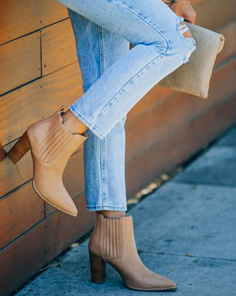 The Finley Nude | Stacked  Heel