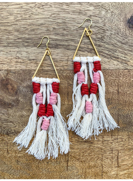 YFH Fringe Tassel Earing | Pink/Burgundy