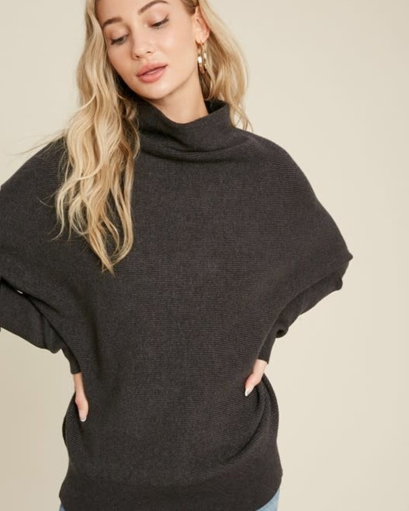Olivia Slouchy Pullover | Charcoal