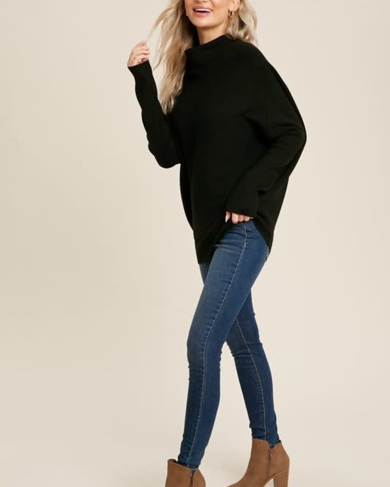 Olivia Slouchy Pullover | Black