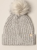 Heathered Knit Beanie with Faux Fur Pom