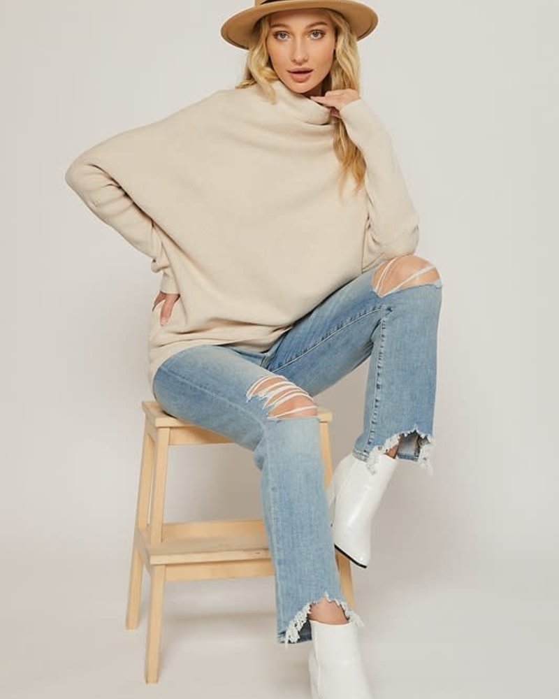 Olivia Slouchy Pullover | Latte