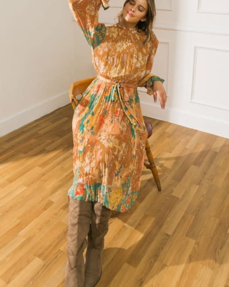 Jade Pleated Midi Dress