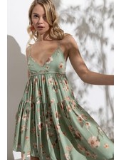 Yulia Floral Midi Dress | Green