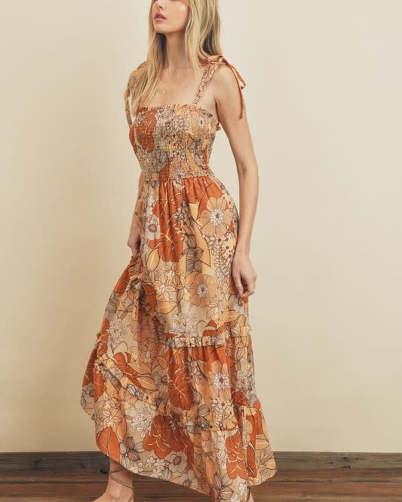 Tropical Sunset Tiered Dress