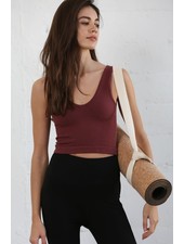Ribbed Cropped Bra Tank | Expresso