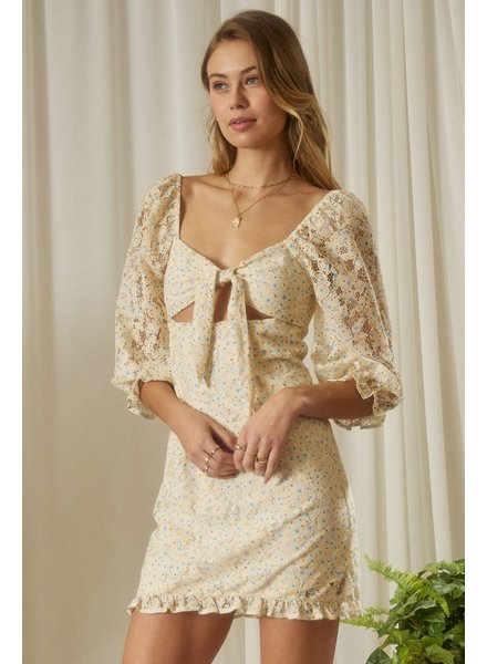 Butter Cream Lace Midi Dress