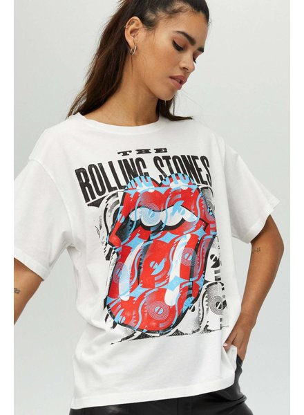 Rolling Stones Record Tongue Boyfriend Tee