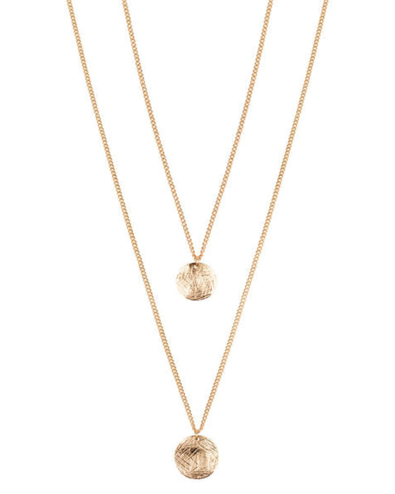 Hammered Coin Necklace | Gold