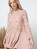 Fringe Sleeve Tunic Midi Dress | Blush