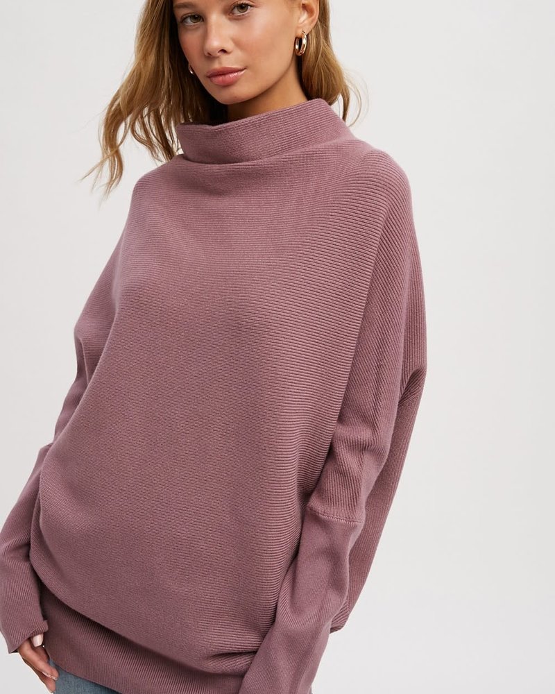 Olivia Slouchy Pullover | Egg Plant
