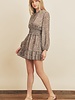 Printed Shirred Waist Mini Dress