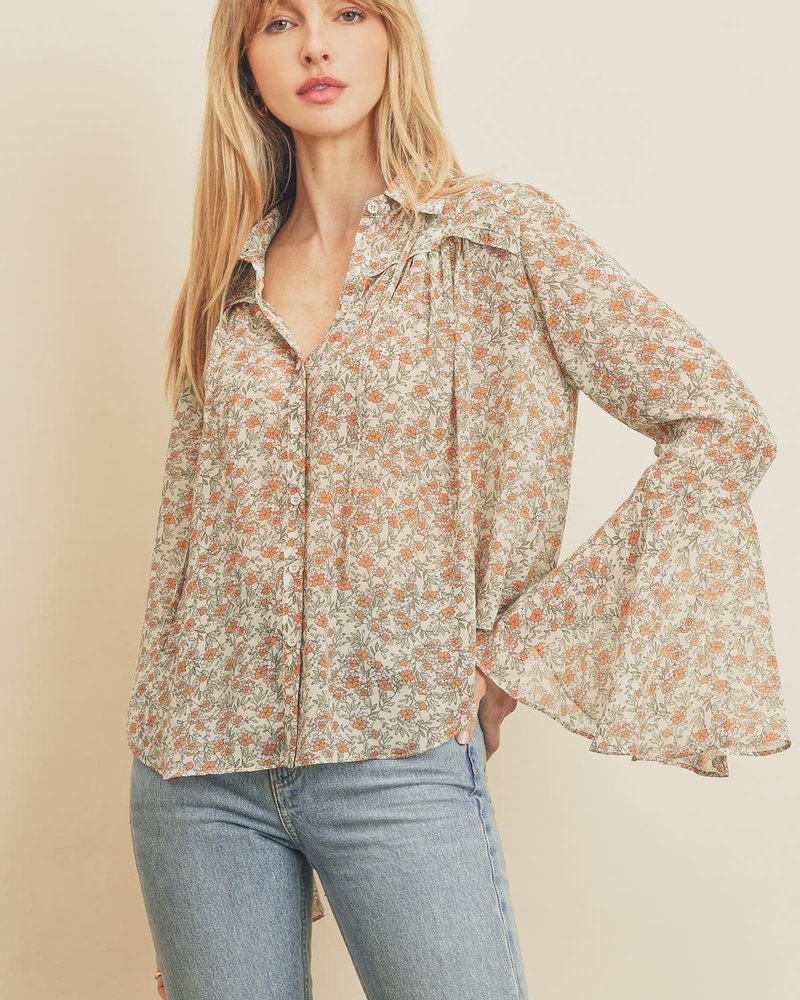 Just In Time Bell Sleeve Blouse