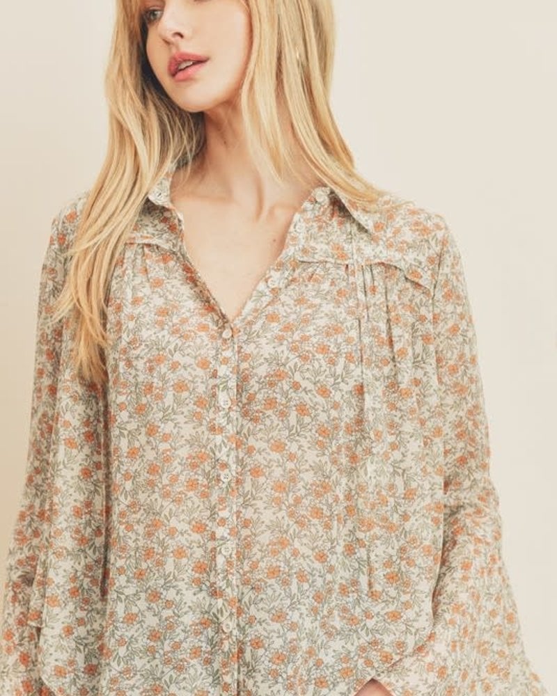Just In Time Bell Sleeve Blouse