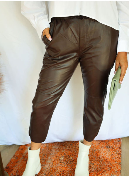 Fleetwood Vegan Leather Pant | Brown