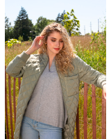 Oversized Long Quilted Jacket | Sage