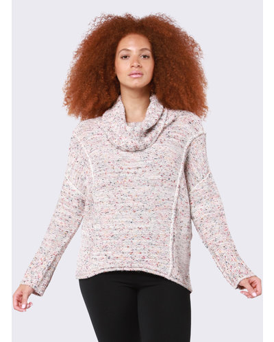 Rainbow Marl Cowl Neck Sweater - Thelma 